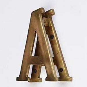 Gold brass Anthropologie letter a door knocker